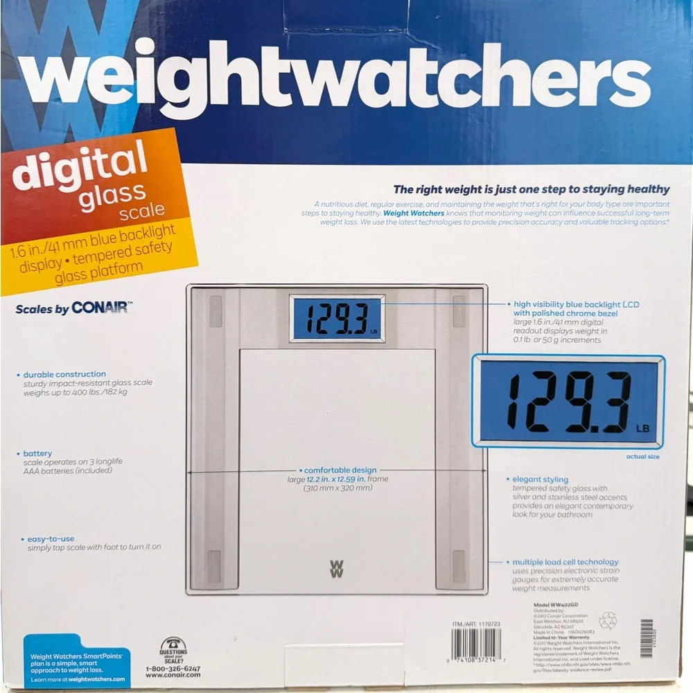 Weight Watchers Digital Glass Scale (Large Display)-WW402GD